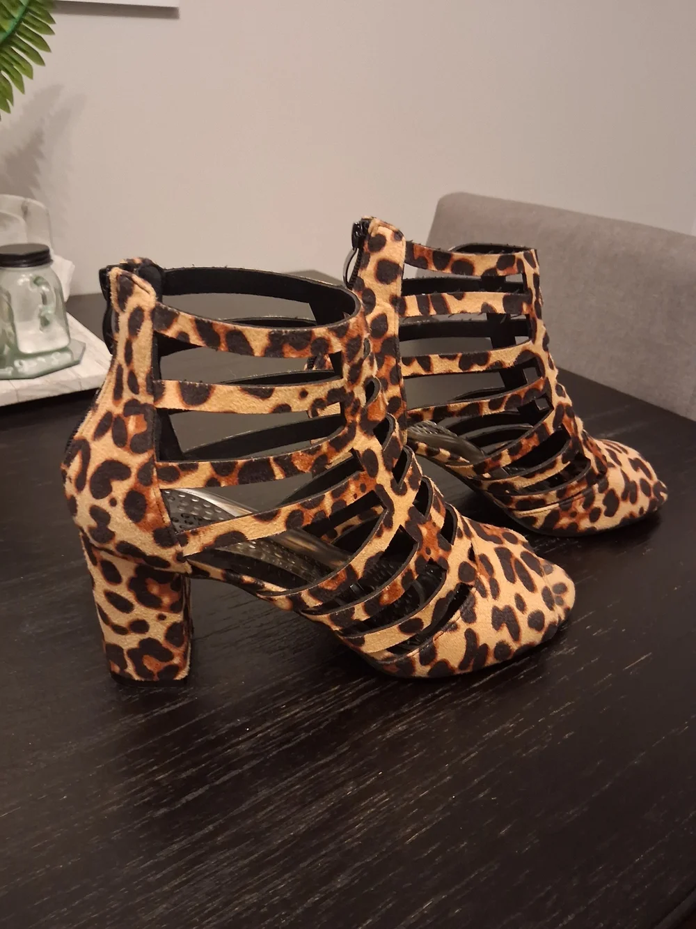 Leopard Print Strappy Block Heel Pump - Bold Animal Print